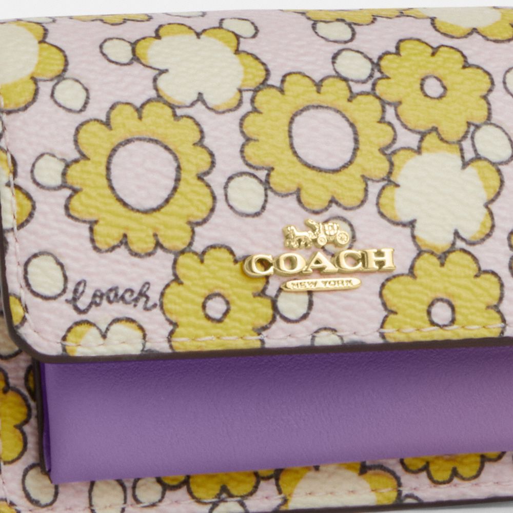 COACH®,Mini Klare Bag Charm With Blocked Floral Print,,Closer View