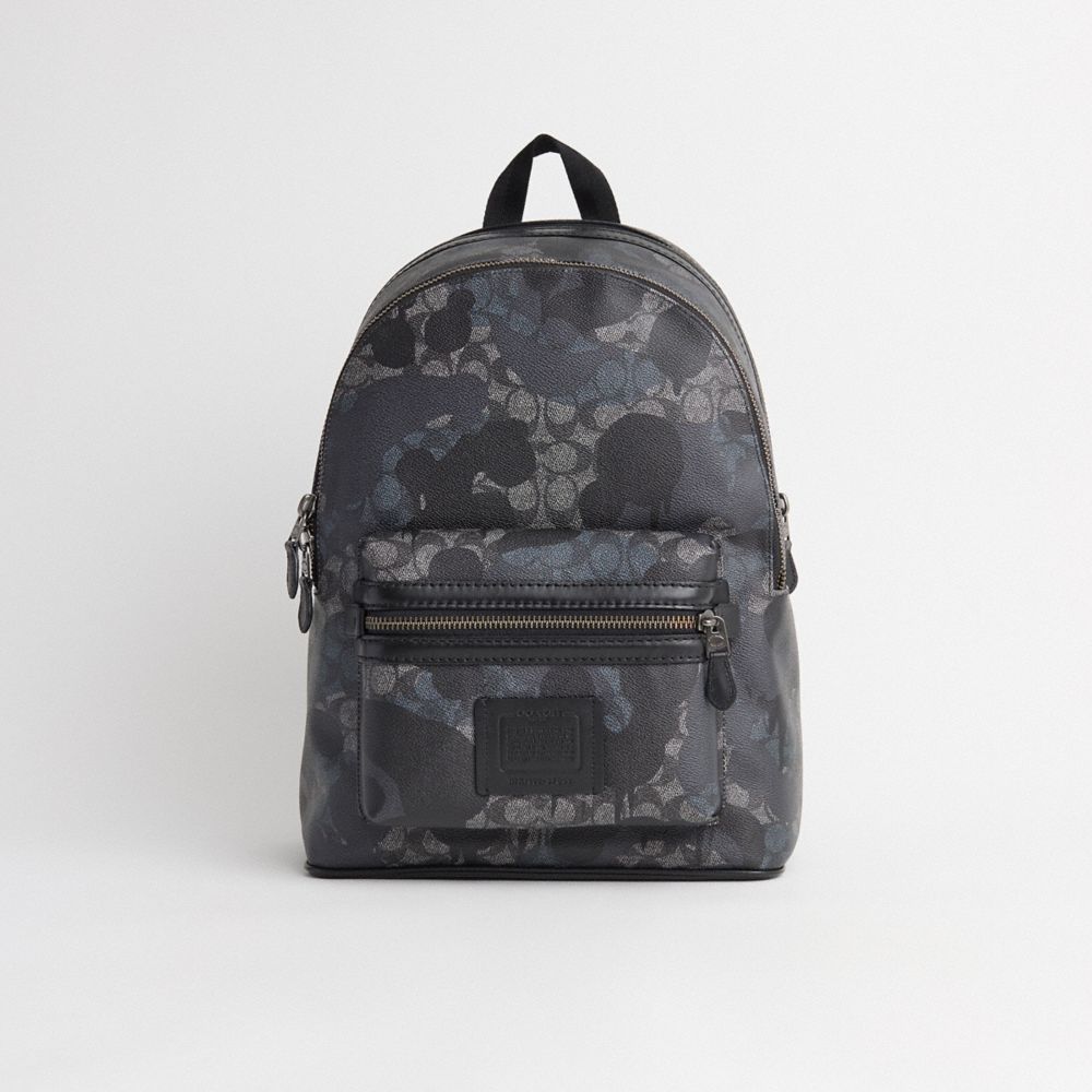 COACH®,Restored Academy Backpack In Signature Camo Print,Multi Color,Front View