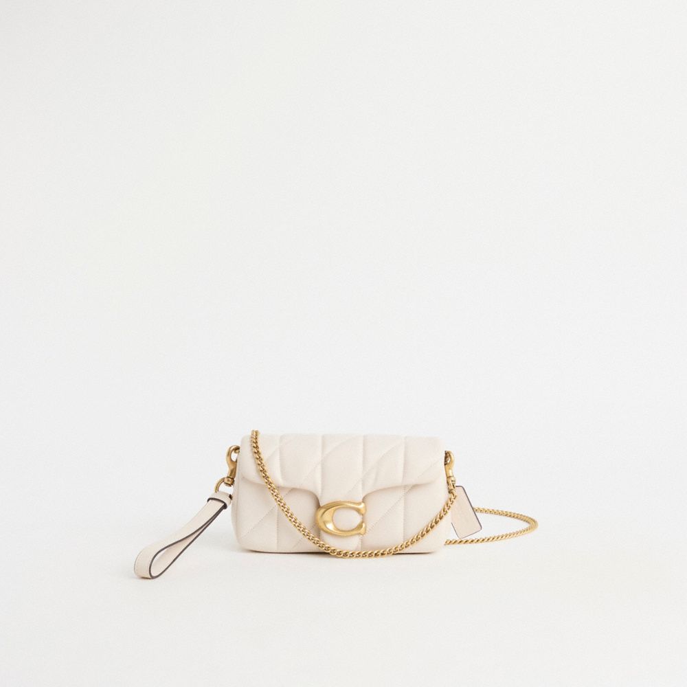 Coach Restored Tabby Crossbody Wristlet With Pillow Quilting In Brass/chalk