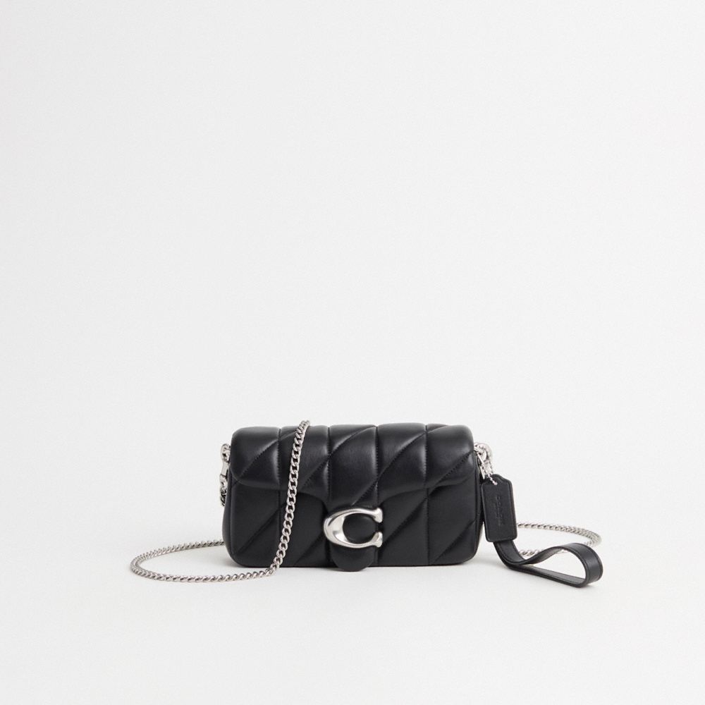 Coach Restored Tabby Crossbody Wristlet With Pillow Quilting In Silver/black