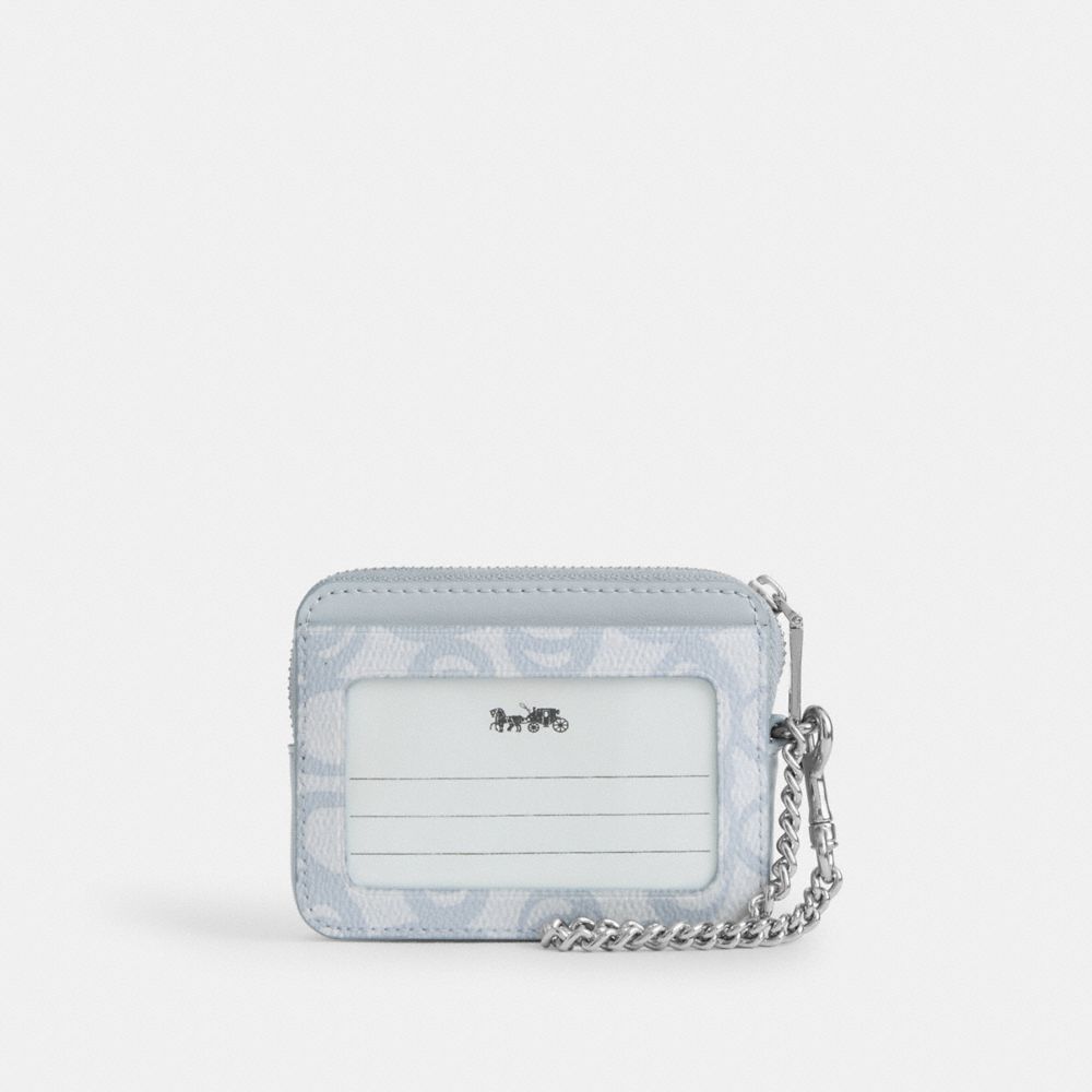 COACH®,Zip Card Case In Sketch Signature Canvas,,Back View