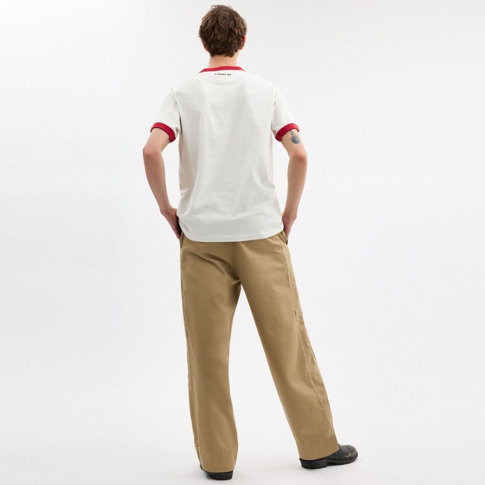 COACH®,Coach X Peanuts Ringer T Shirt In Organic Cotton,,Scale View
