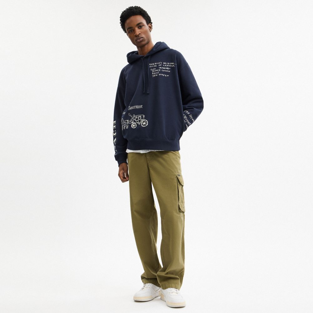COACH®,Sketch Horse And Carriage Relaxed Hoodie,,Scale View