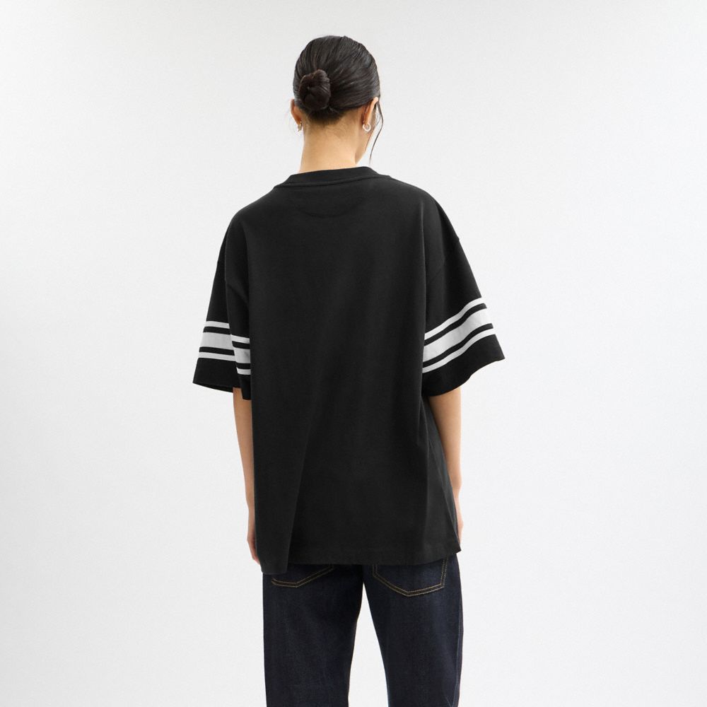 Coach Horse And Carriage Relaxed T Shirt In Organic Cotton In Black