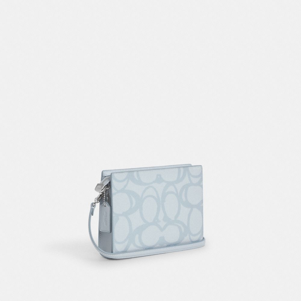 COACH®,Slim Crossbody Bag In Sketch Signature Canvas,,Angle View