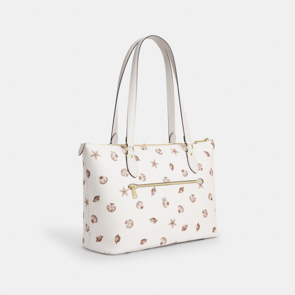 COACH®,Gallery Tote Bag With Shell Print,,Angle View