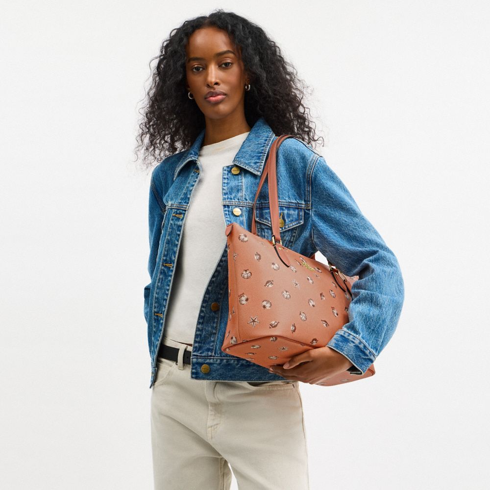 COACH®,Gallery Tote Bag With Shell Print,,Detail View