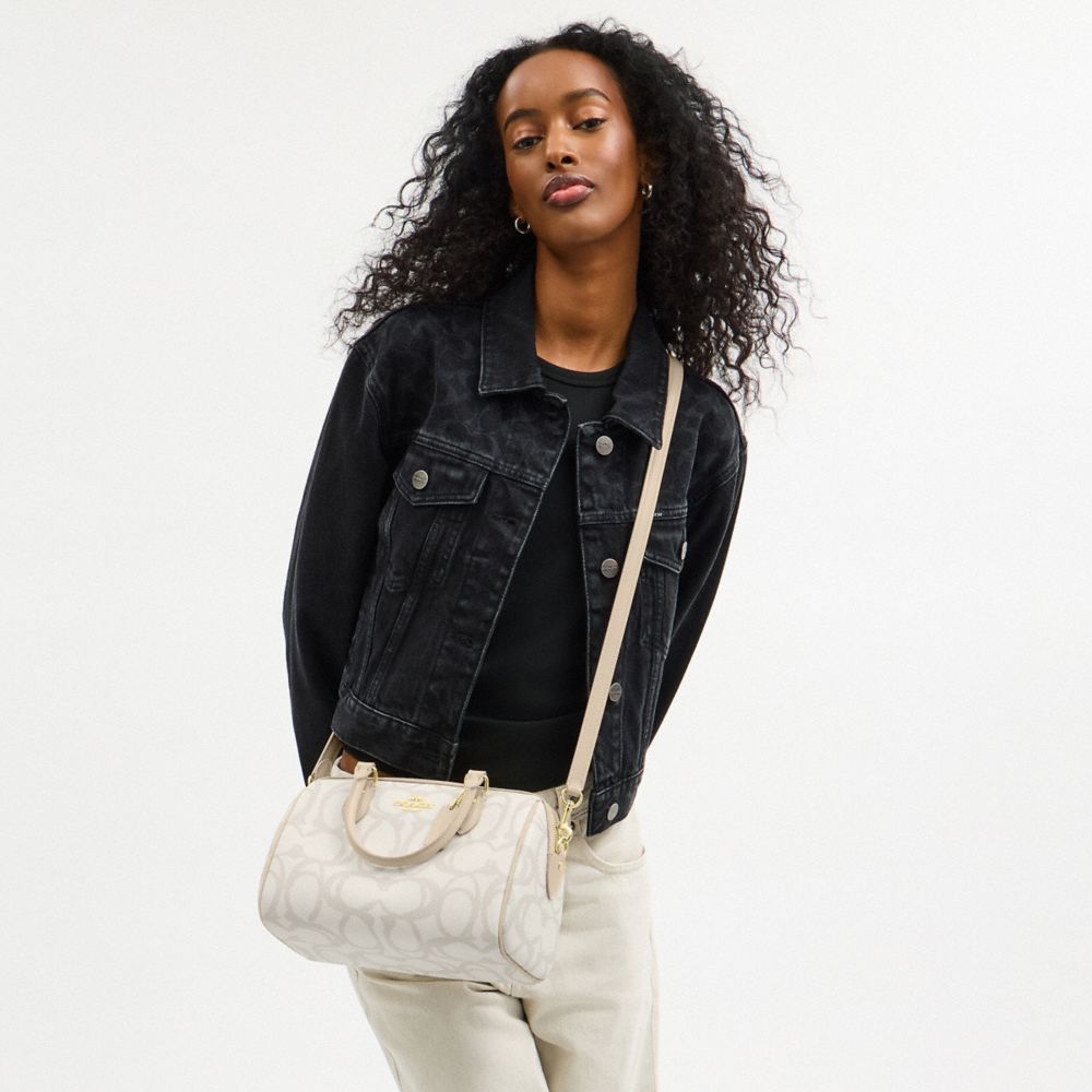 COACH®,Rowan Satchel Bag In Sketch Signature Canvas,