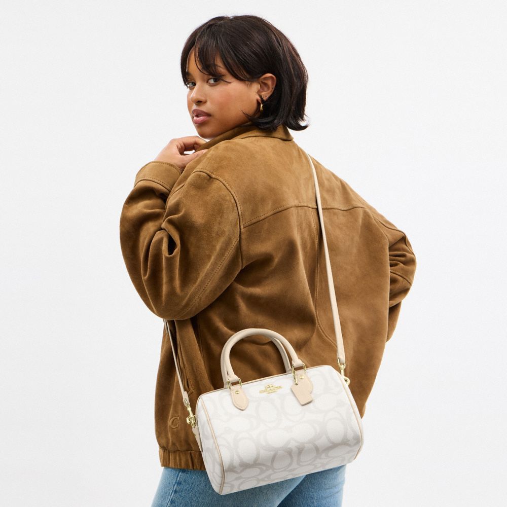 COACH®,Rowan Satchel Bag In Sketch Signature Canvas,