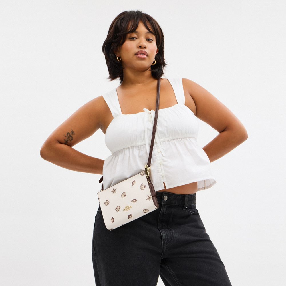COACH®,Slim Crossbody Bag With Shell Print,