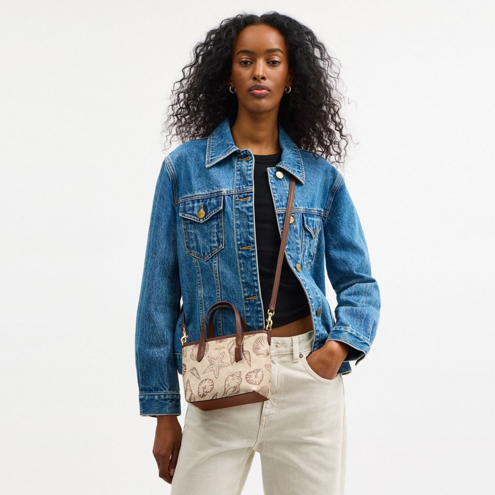 COACH®,City Mini Tote Bag In Signature Canvas With Shell Print,