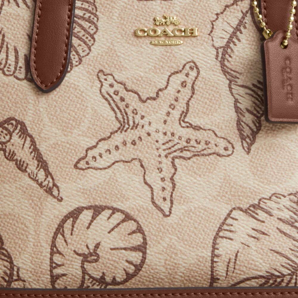 COACH®,City Mini Tote Bag In Signature Canvas With Shell Print,,Closer View