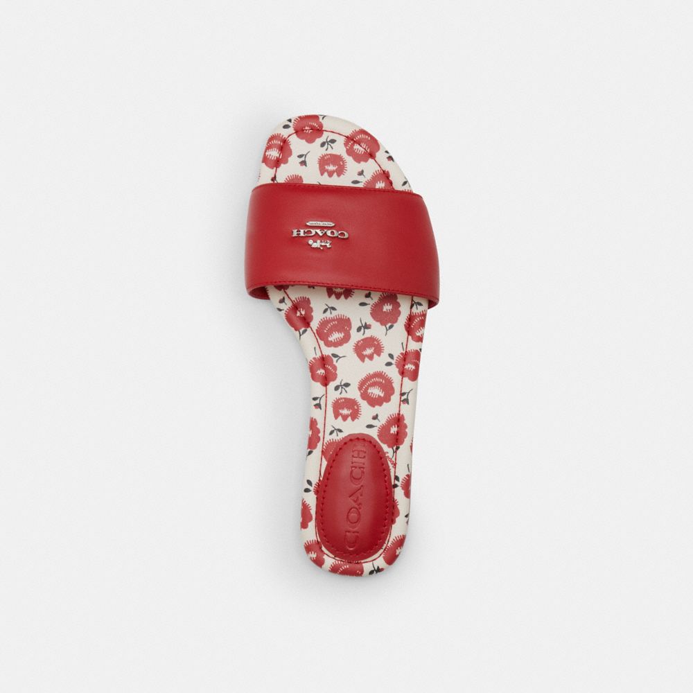 COACH®,Slide Sandal With Floral Print,,Inside View,Top View