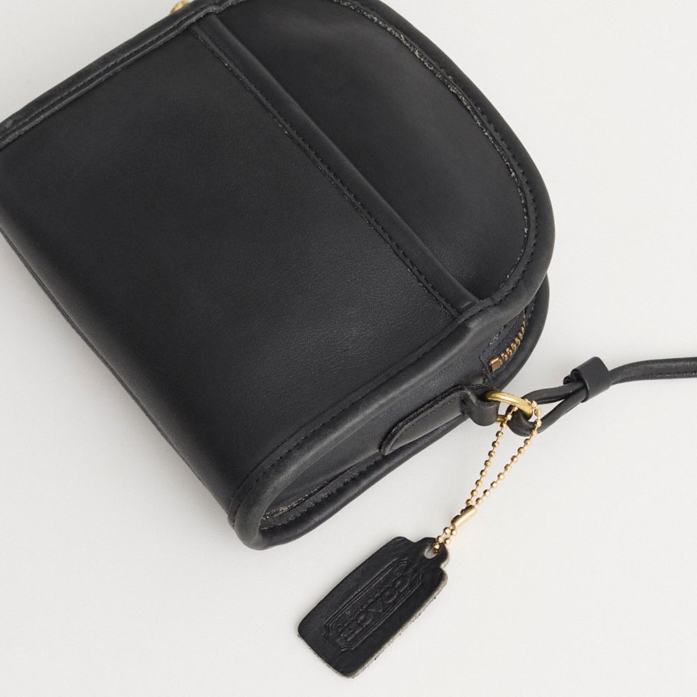 COACH®,Vintage Abbie Bag,Leather,Crossbody,Logo,Embossed,Sustainable,Casual,Black,Closer View