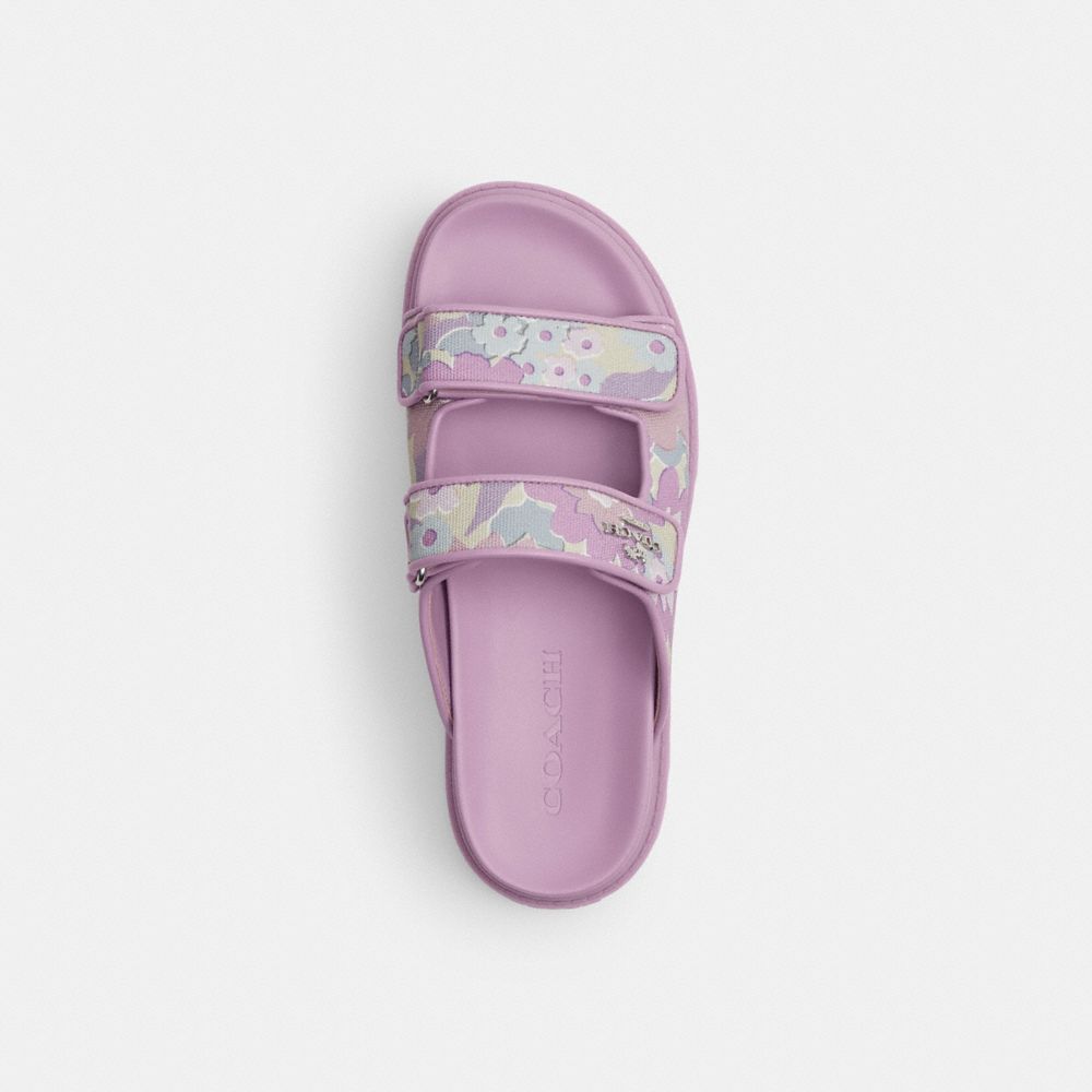 COACH®,Two Band Sport Slide With Floral Print,,Inside View,Top View