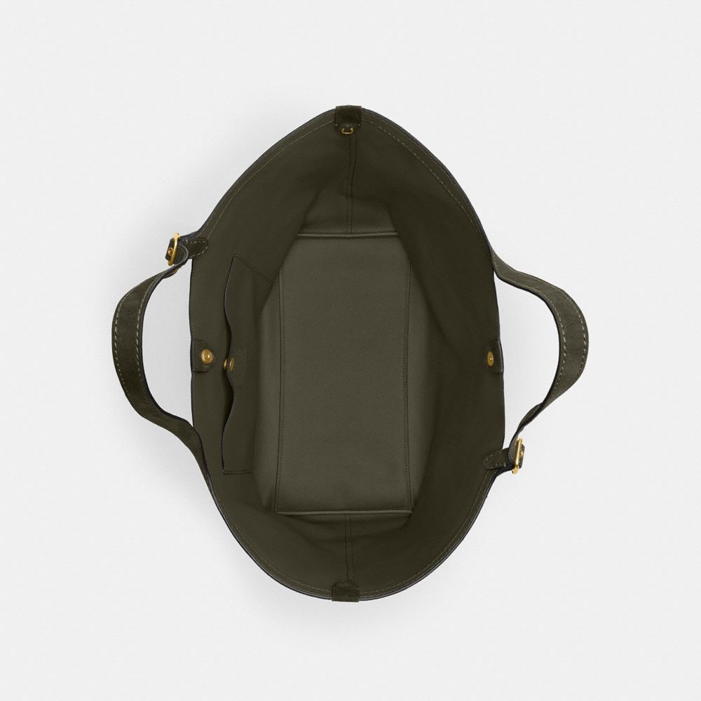 COACH®,Gramercy Tote Bag,Suede,Tote,Logo,Adjustable,Brass,Casual,Brown,Inside View,Top View