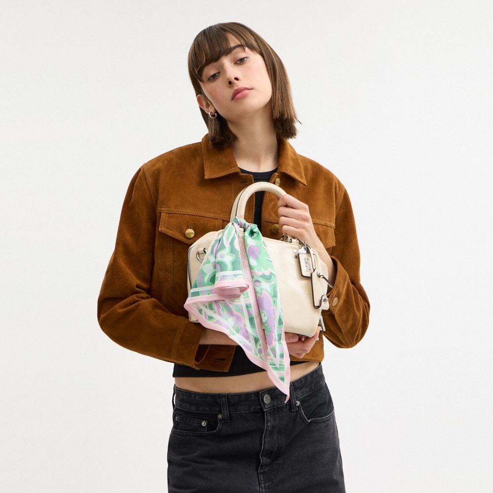 Coach Andrea Paisley Print Silk Triangle Scarf In Multi