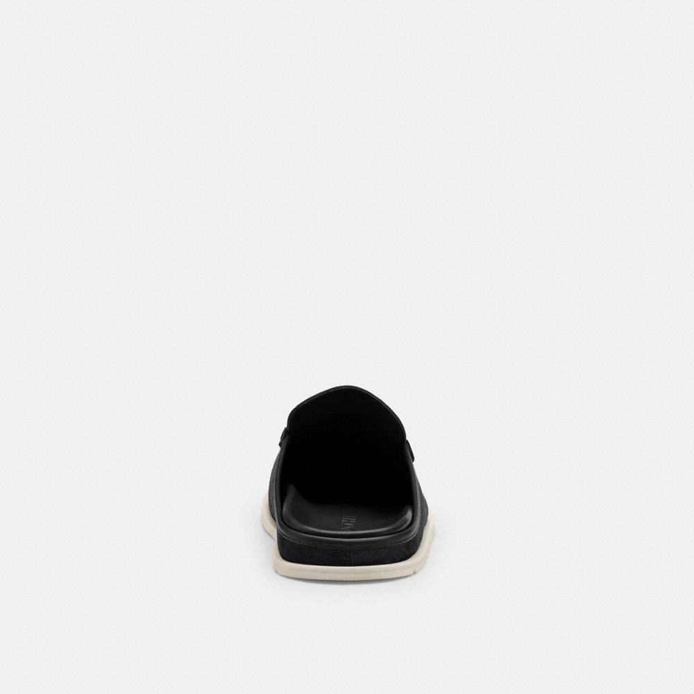 COACH®,Loafer Mule,Rubber,Suede,Mules,Loafer,Penny Loafer,Casual,Black,Alternate View