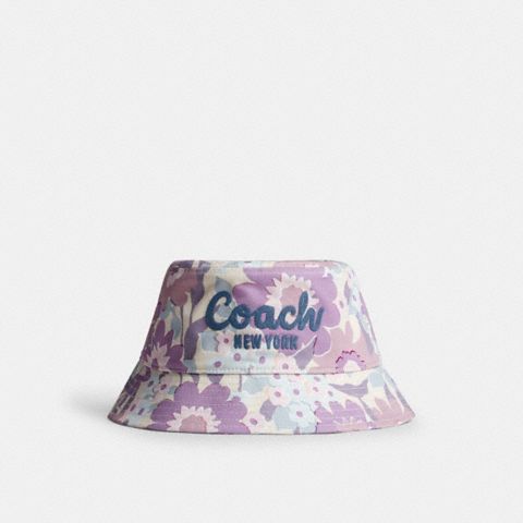 Женские головные уборы Coach Script Floral Print Bucket Hat