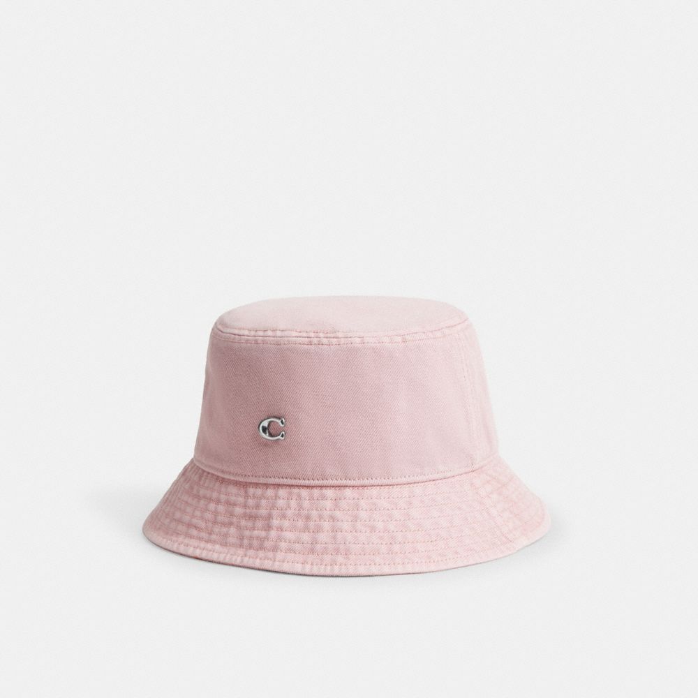 Coach Quilted Denim Bucket Hat In Pink