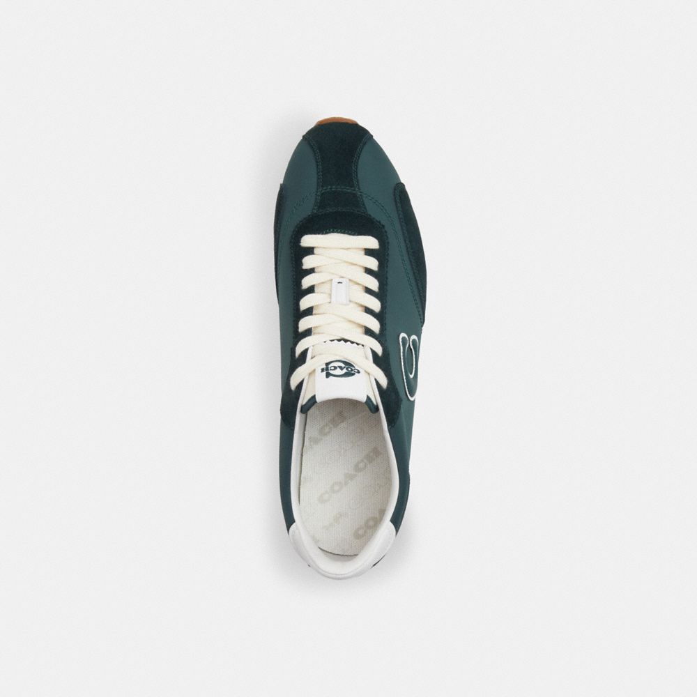 COACH®,Flat Sneaker,Teal,Inside View,Top View