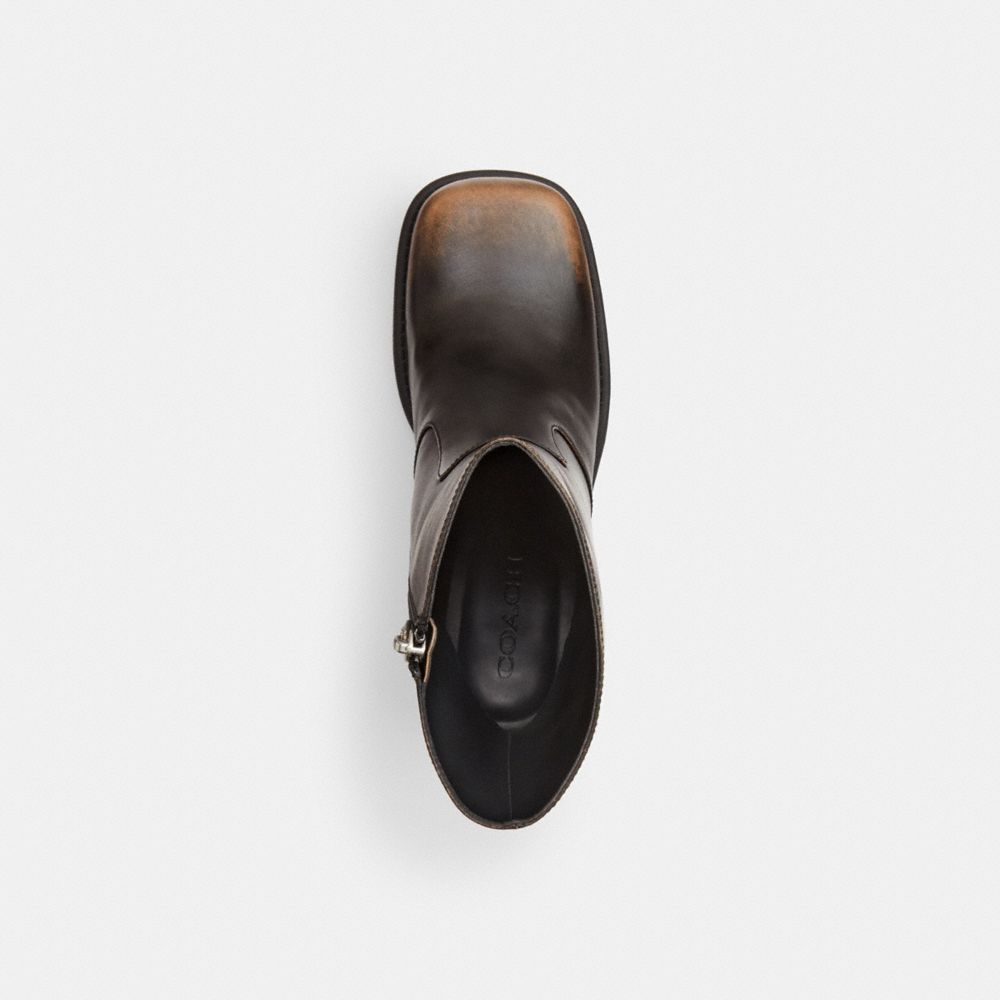 Coach Sculpted C Bootie In Loved Leather In Black