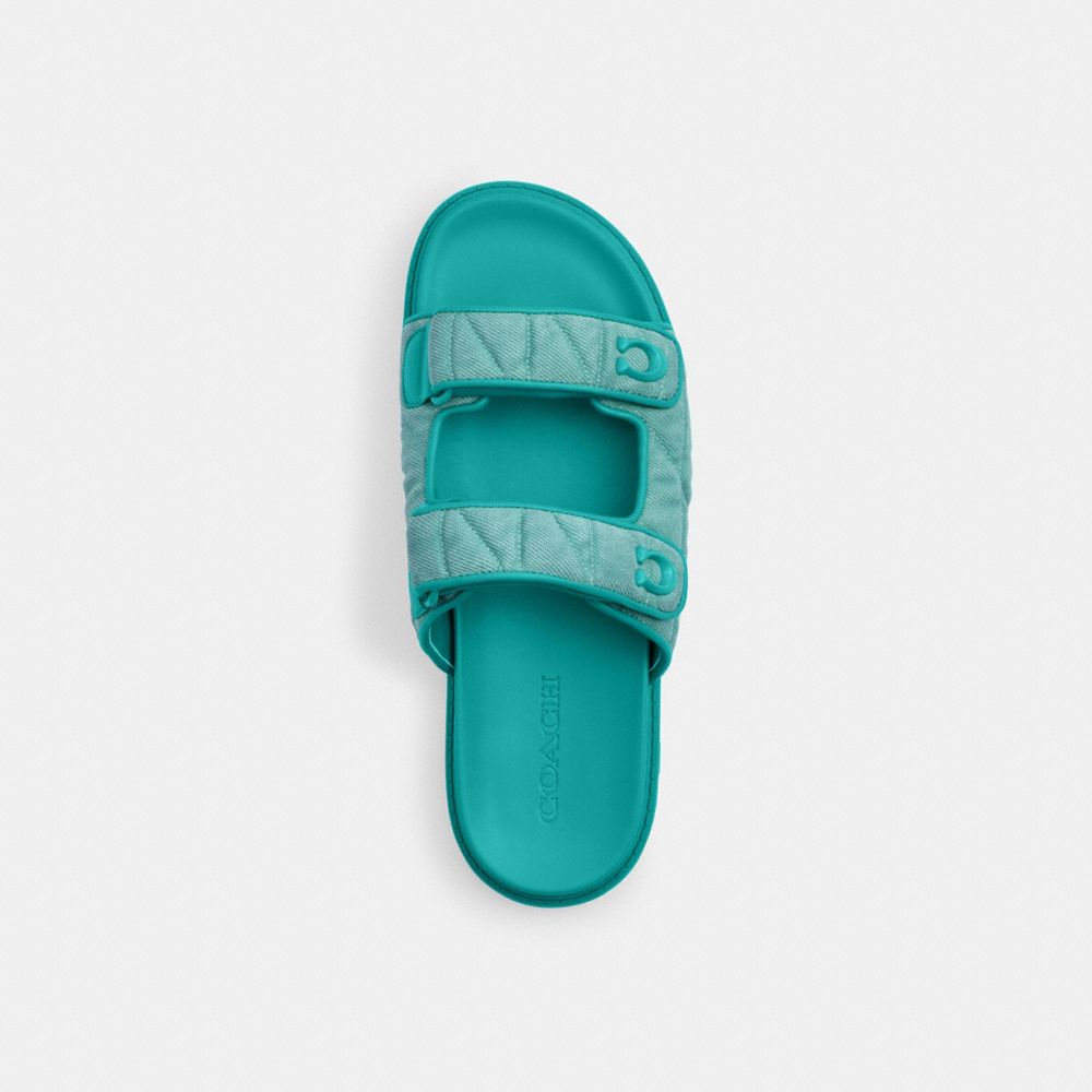 COACH®,Sculpted C Double Band Sandal With Quilting,,Inside View,Top View