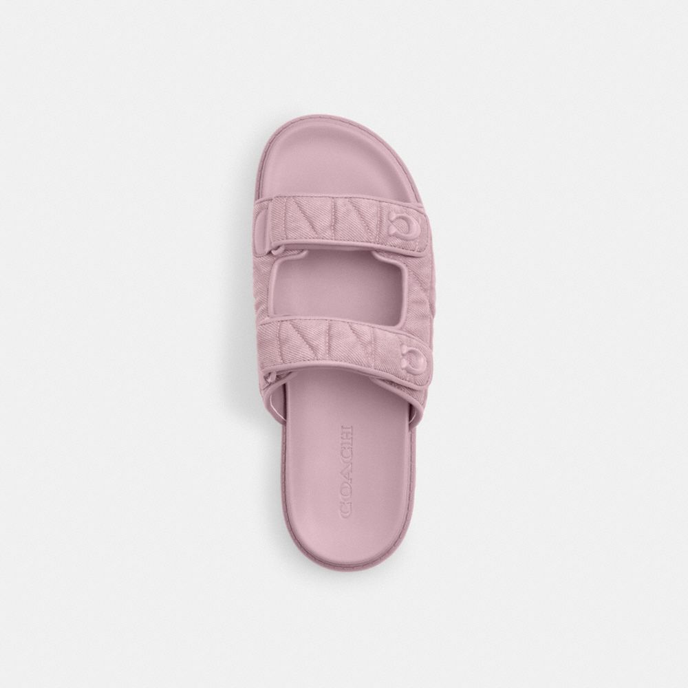 COACH®,Sculpted C Double Band Sandal With Quilting,,Inside View,Top View