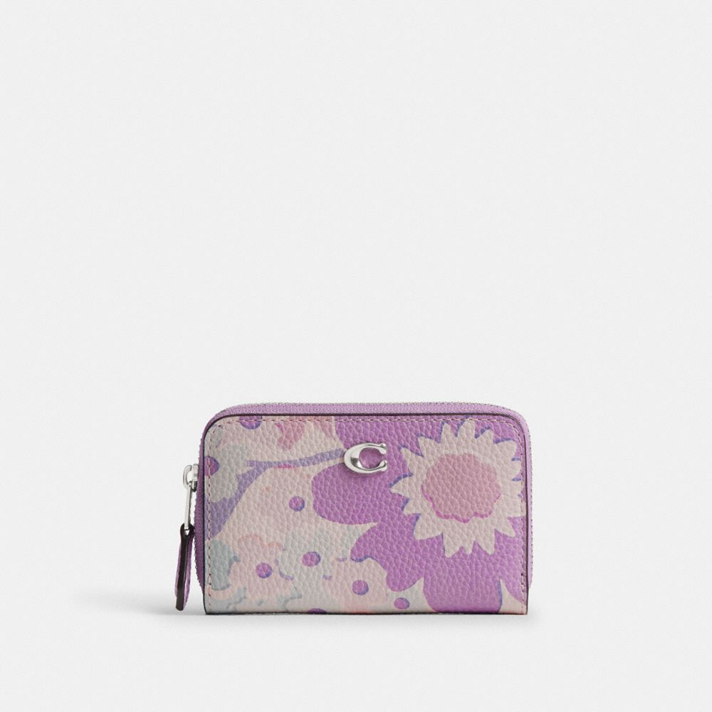 Coach Essential Small Zip Around Card Case With Floral Print
