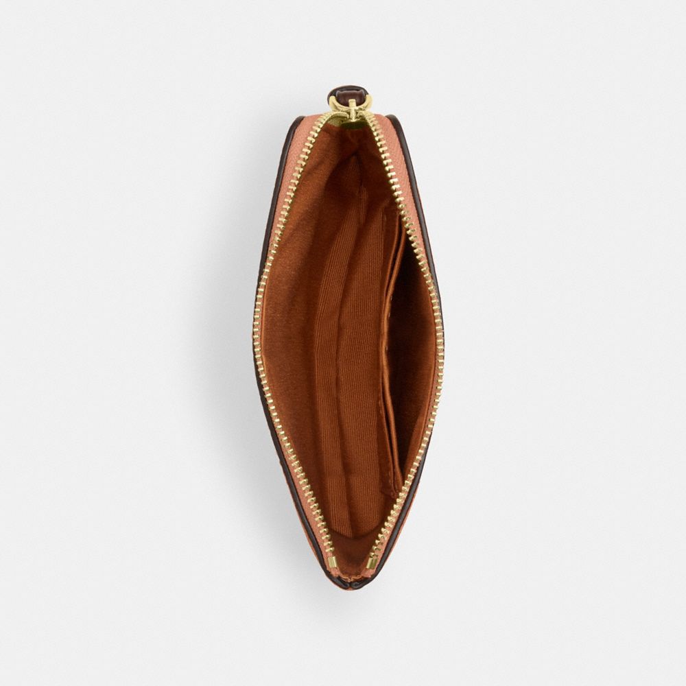 COACH®,Corner Zip Wristlet With Shell Print,,Inside View,Top View