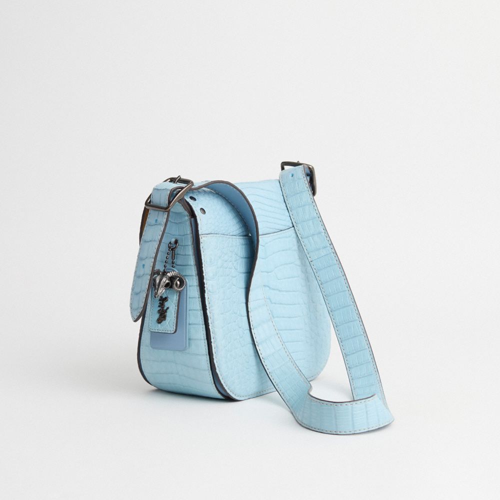 COACH®,Upcrafted Courier Bag In Crocodile,,Angle View
