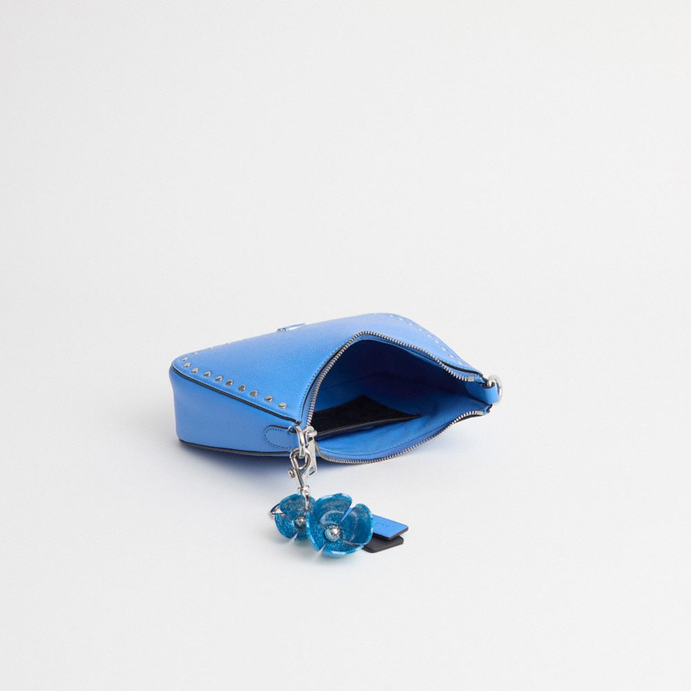 COACH®,Upcrafted Hobo Crossbody Bag With Signature Canvas,Canvas,Crossbody,Plastic,Metal,Studded,Logo,Sustainable,Durable ...,Blue,Inside View,Top View