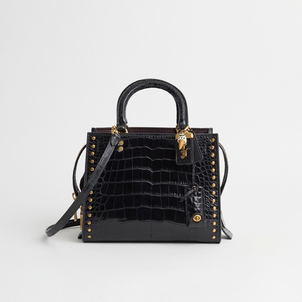 Coach Upcrafted Rogue Bag 25 In Alligator In Brass/black