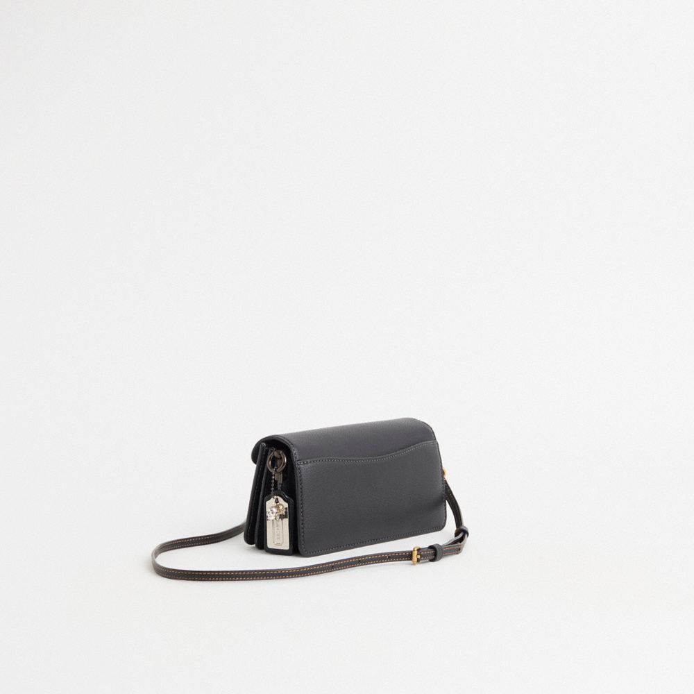 COACH®,Upcrafted Tabby Shoulder Bag 20,Leather,Shoulder Bag,Logo,Rhinestones,Metal,Sustainable,Mixed Metal,Day Party,Black,Angle View