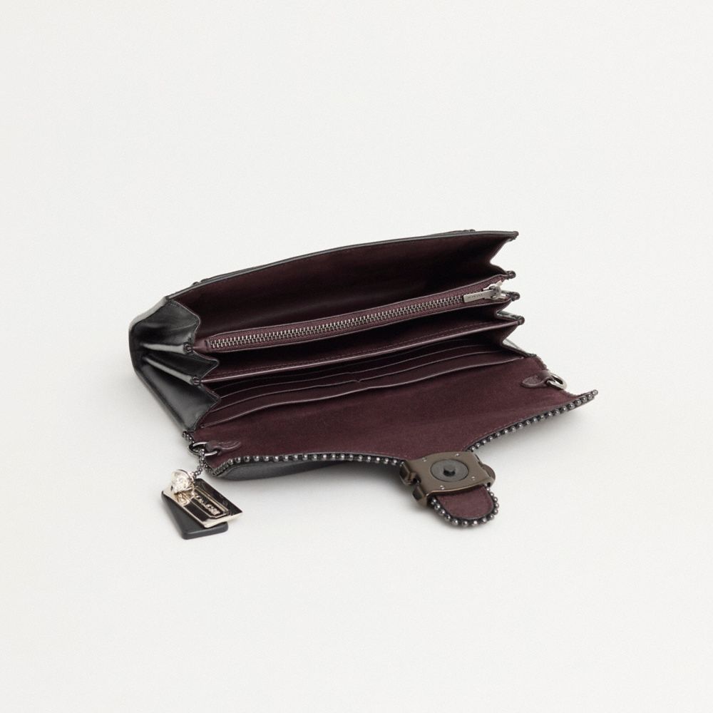 Coach Upcrafted Tabby Chain Clutch With Beadchain In Pewter/black