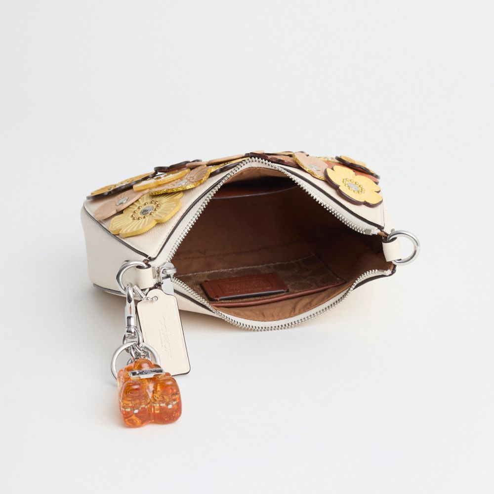 COACH®,Upcrafted Hobo Crossbody Bag With Signature Canvas,Crossbody,Plastic,Applique,Sustainable,Durable Fabric,Casual,Multi Color,Inside View,Top View