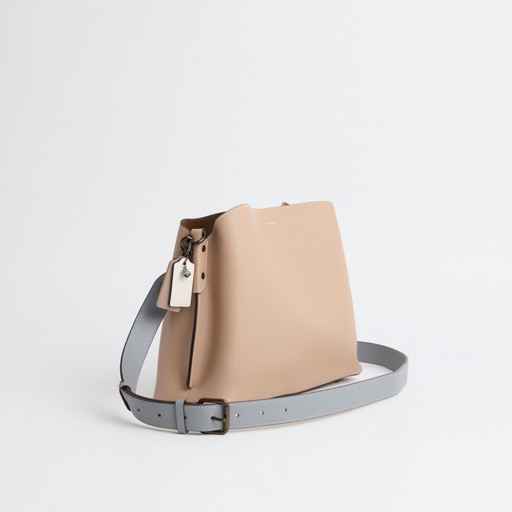 COACH®,Upcrafted Willow Shoulder Bag In Colorblock,,Angle View