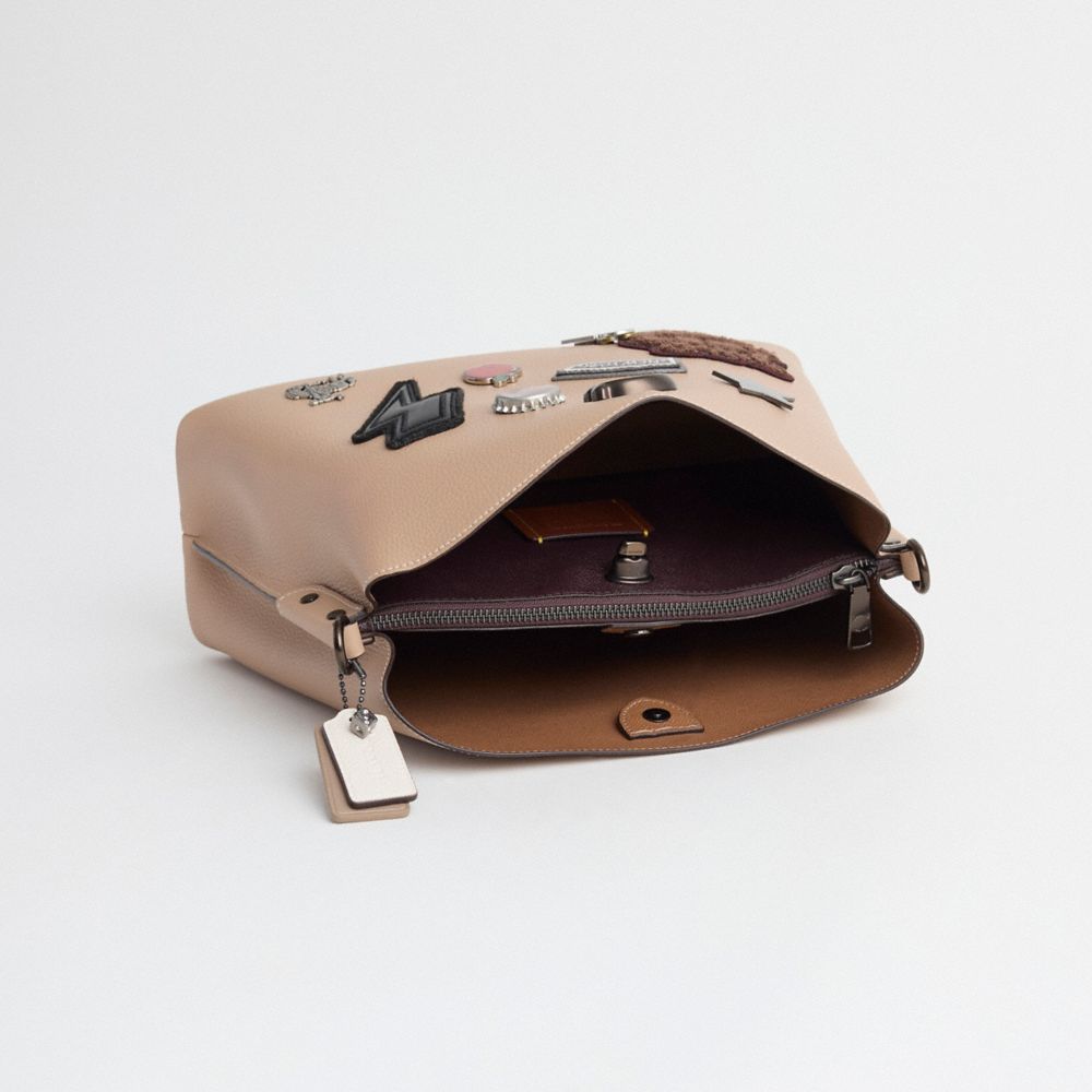 COACH®,Upcrafted Willow Shoulder Bag In Colorblock,,Inside View,Top View
