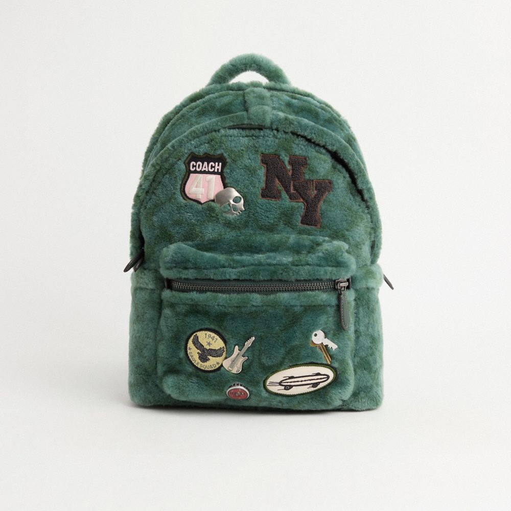 COACH® | Upcrafted Charter Backpack In Signature Shearling
