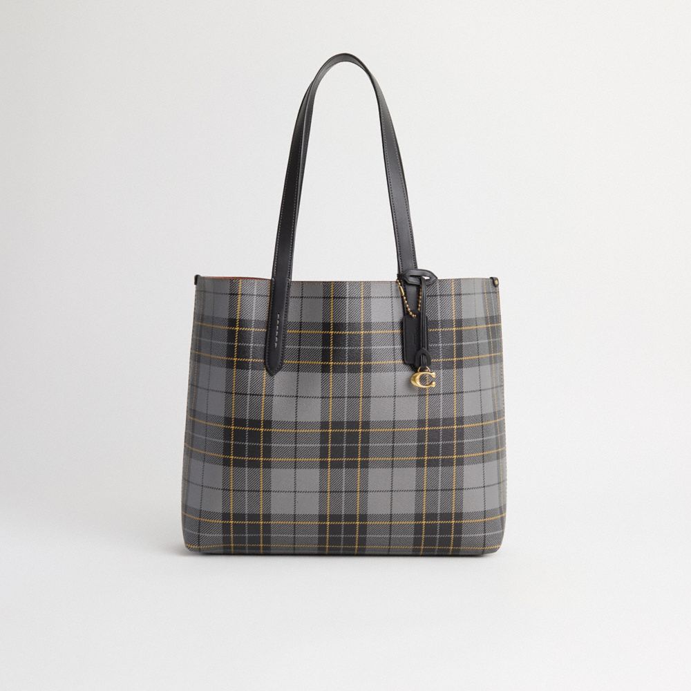 COACH Restored Highline Tote With Plaid Print