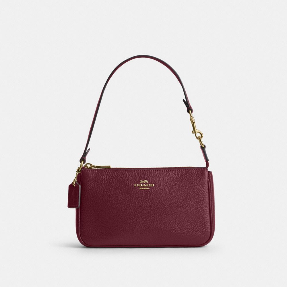 COACH&reg;,Nolita 19,Leather,Pouch,Wristlet,Metal,Logo,Gold Metal,Casual,,Front View