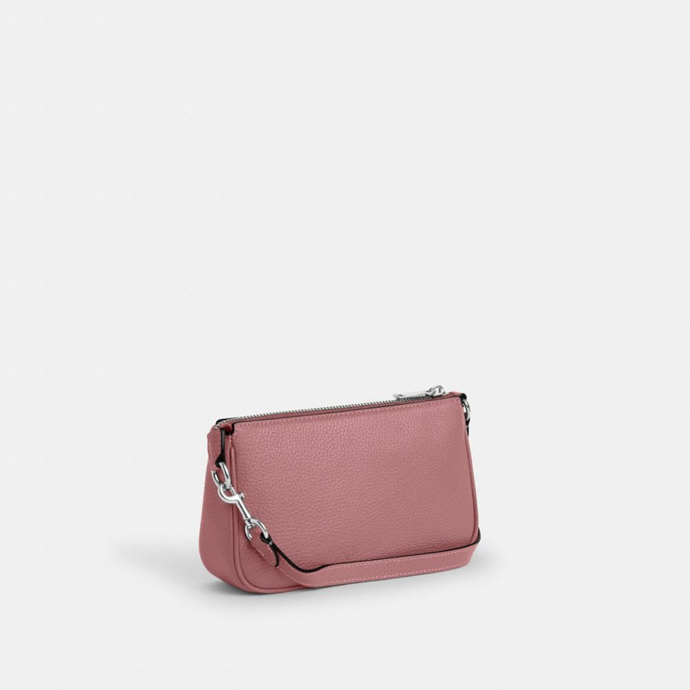 COACH®,Nolita 19,Leather,Wristlet,Pouch,Logo,Metal,Gold Metal,Casual,Blush,Angle View