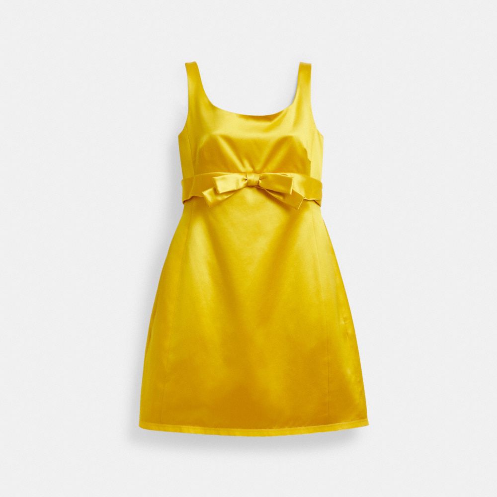 COACH®,Satin Mini Bow Dress,,Front View