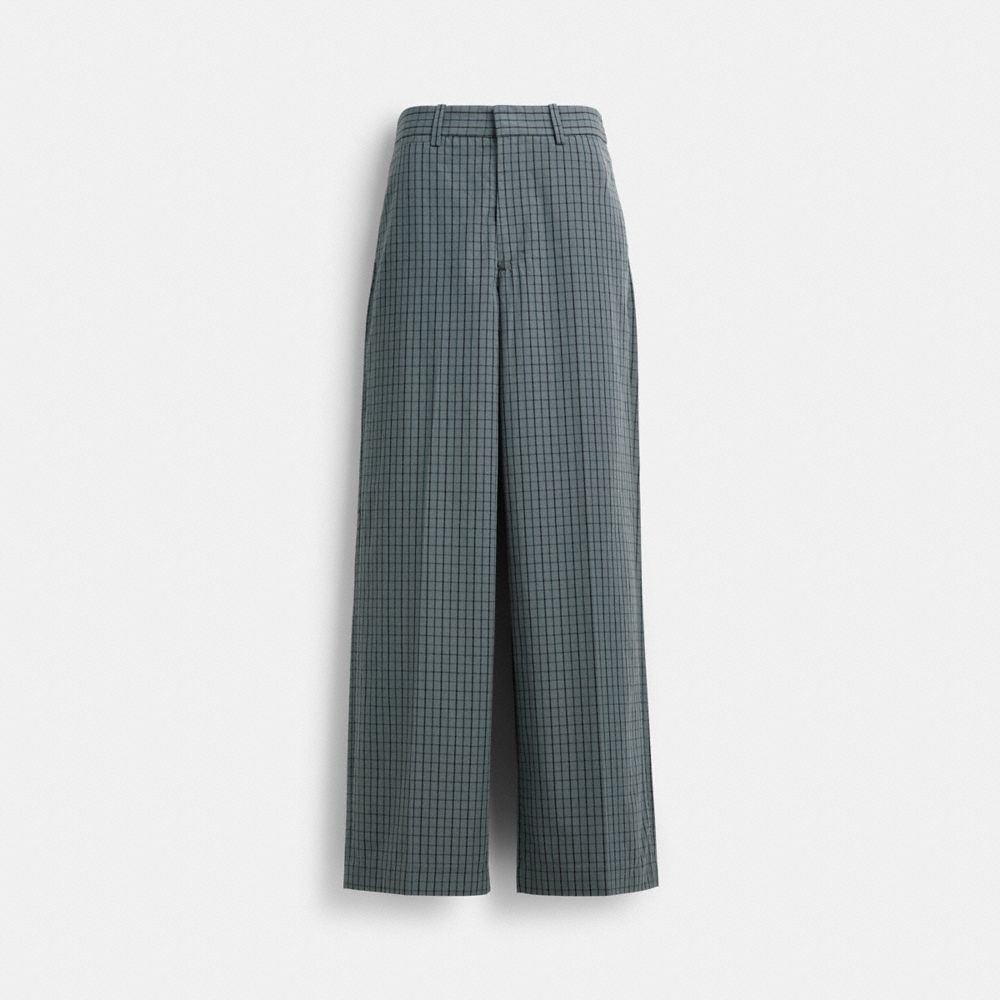 COACH®,Wide Leg Patterned Trousers,,Front View