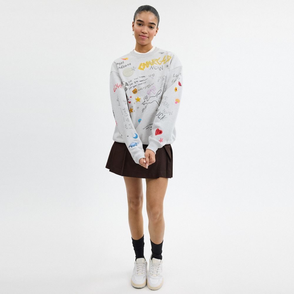 COACH®,Sketch Print Crewneck Sweatshirt,,Scale View