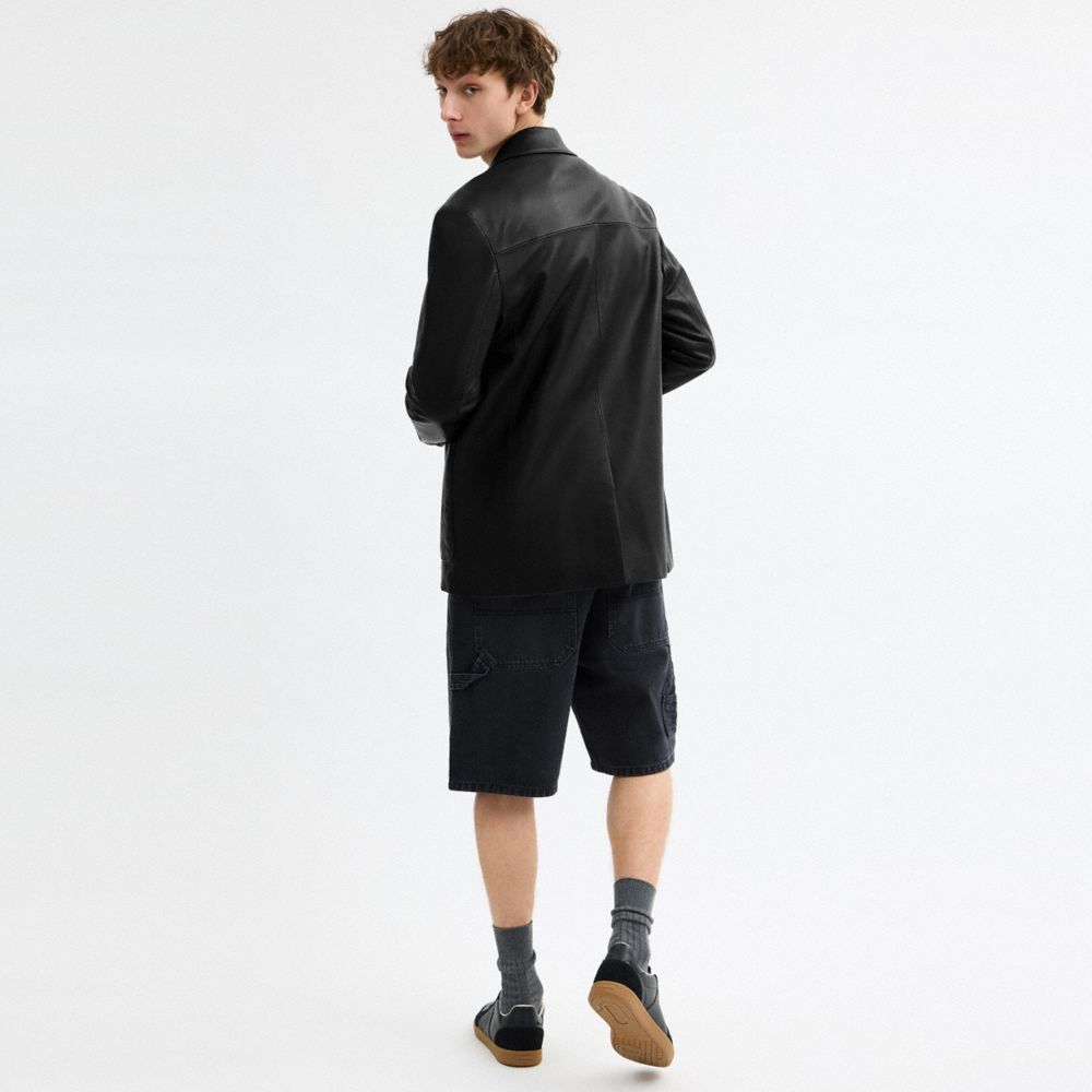 COACH®,Leather Blazer,Black,Scale View