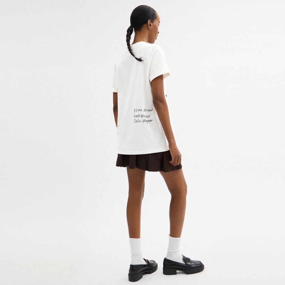 COACH®,New York T Shirt,Cotton,T Shirt,Casual,White,Scale View