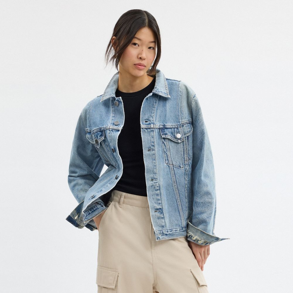 COACH®,Repurposed Denim Trucker Jacket,,Scale View