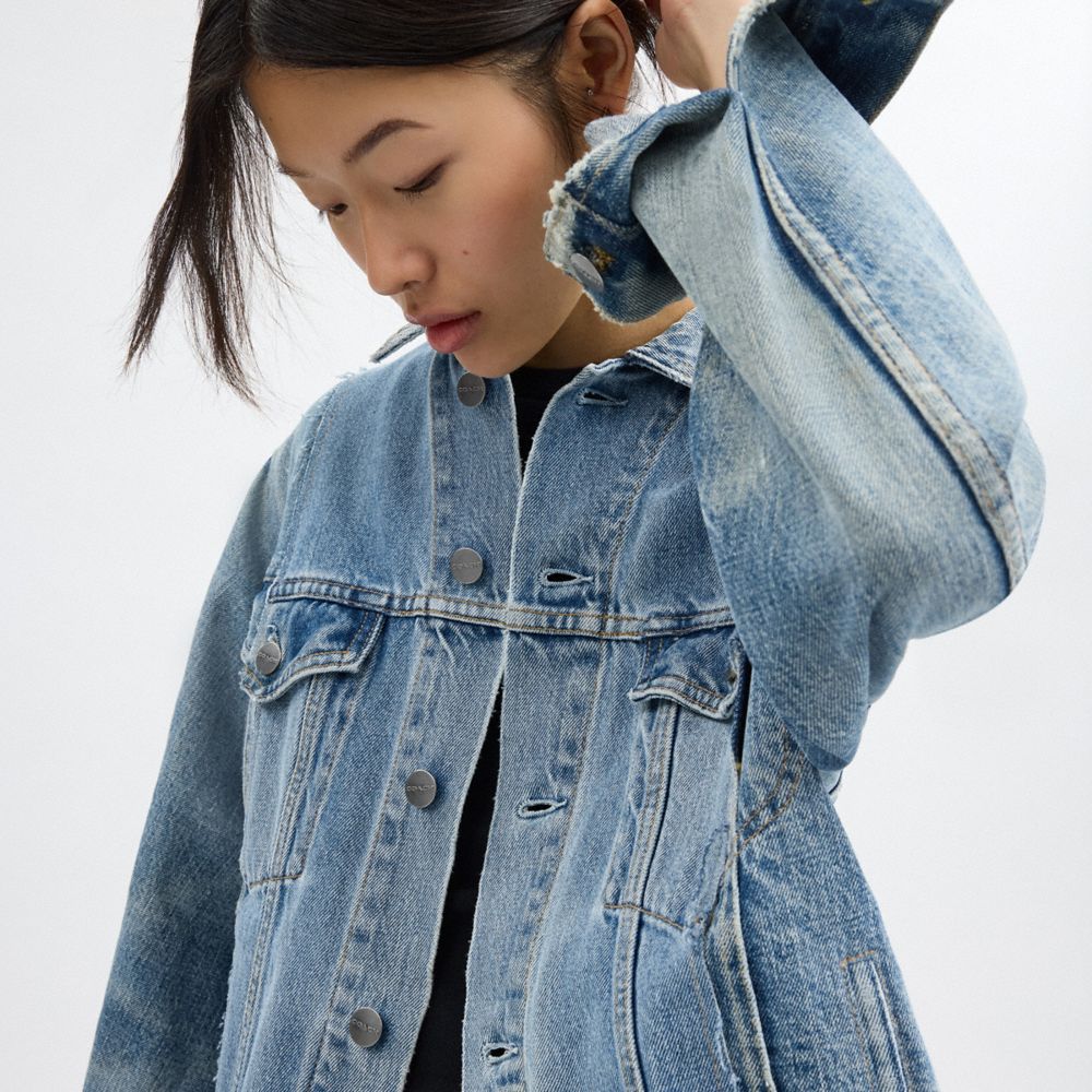 COACH®,Repurposed Denim Trucker Jacket,,Detail View