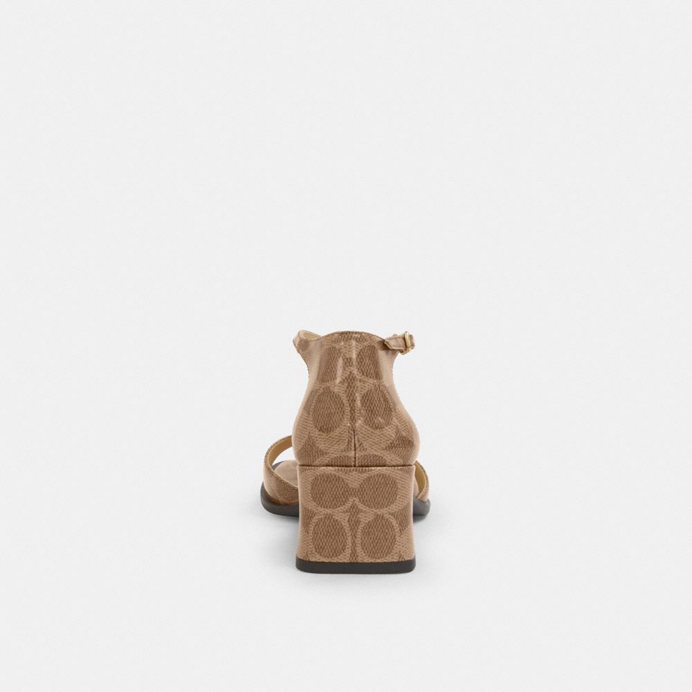 COACH®,Block Heel Sandal In Signature Canvas,Brown,Alternate View